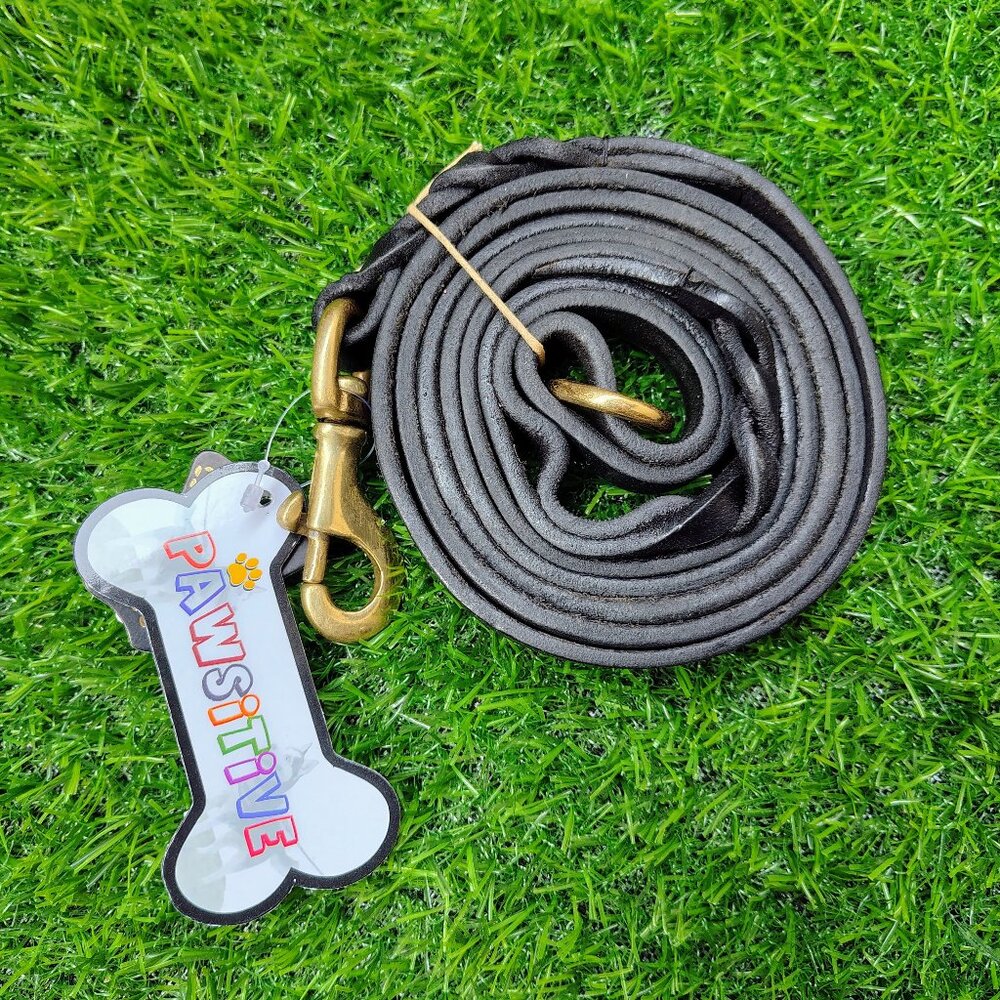 GENUINE LEATHER Dog Leash Heavy Duty Training Lead for Small to Large Dogs